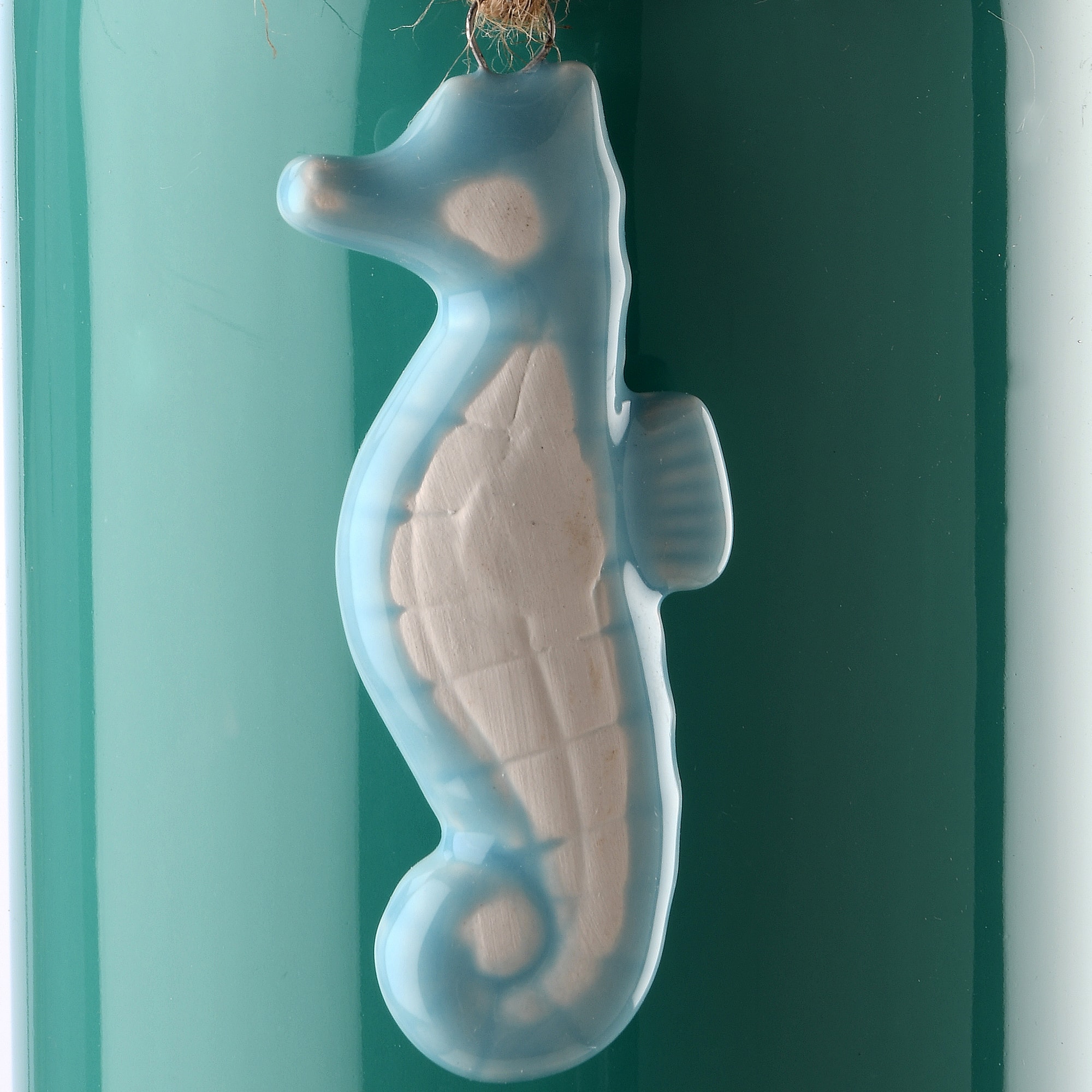 9" Porcelain Vase with Seahorse